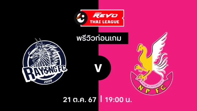 วิเคราะห์บอลวันนี้ ไทย ลีก : ระยอง เอฟซี พบกับ หนองบัว พิชญ