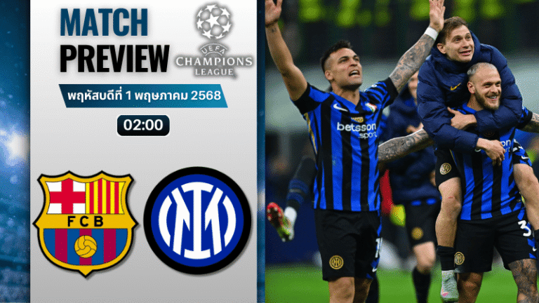 วิเคราะห์บอลวันนี้ ยูฟ่าแชมเปียนส์ลีก 2025 : บาร์เซโลน่า พบ อินเตอร์ มิลาน