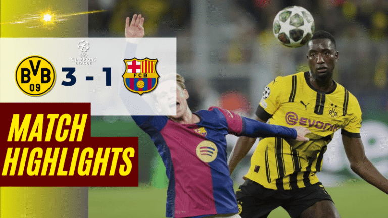 ไฮไลท์บอลวันนี้ ยูฟ่าแชมเปียนส์ลีก 2025 โบรุสเซีย ดอร์ทมุนด์ พบ บาร์เซโลน่า – ผลบอลยูฟ่าแชมเปียนส์ลีกล่าสุด