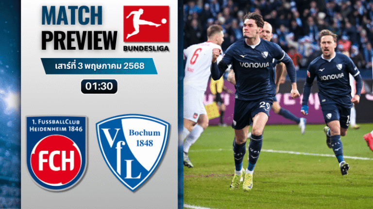 วิเคราะห์บอลวันนี้ บุนเดสลีกา 2025 : ไฮน์เดนเฮลม์ พบกับ เฟาเอฟแอล โบคุ่ม
