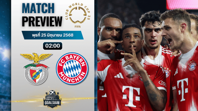 วิเคราะห์บอลวันนี้ ฟีฟ่าคลับเวิลด์คัพ ชิงแชมป์สโมสรโลก : เบนฟิก้า พบกับ บาเยิร์น มิวนิค