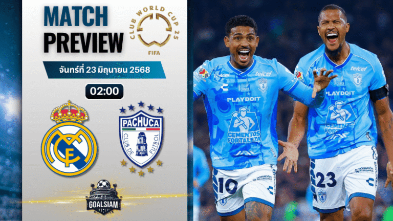 วิเคราะห์บอลวันนี้ ฟีฟ่าคลับเวิลด์คัพ ชิงแชมป์สโมสรโลก : เรอัล มาดริด พบกับ ปาชูก้า