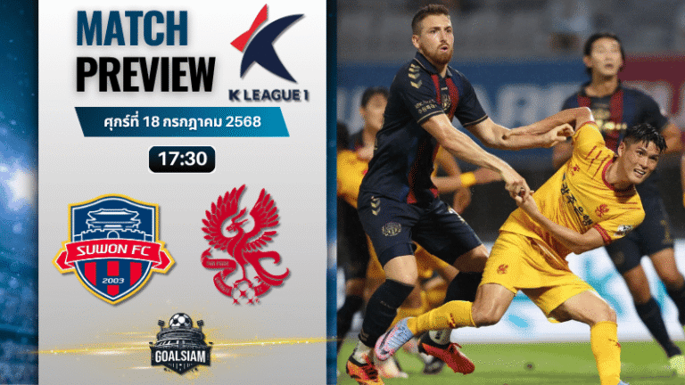 วิเคราะห์บอลวันนี้ เค-ลีก : ซูวอน ซิตี้ พบกับ กวางจู เอฟซี