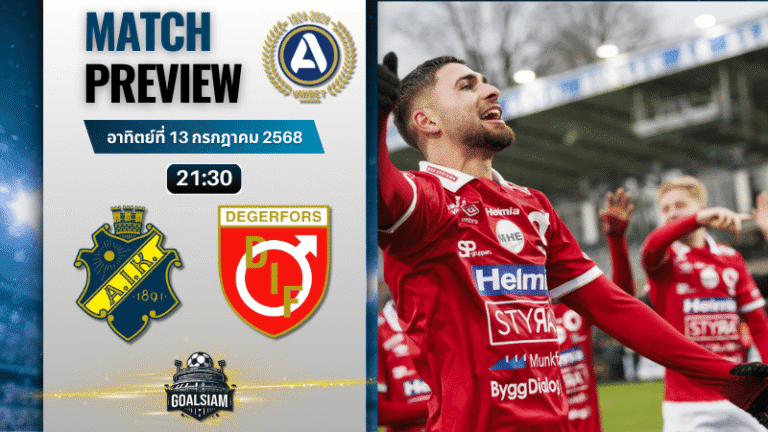 วิเคราะห์บอลวันนี้ ออลสเวนส์คาน : เอไอเค โซลน่า พบกับ เดเกอร์ฟอร์ส ไอเอฟ