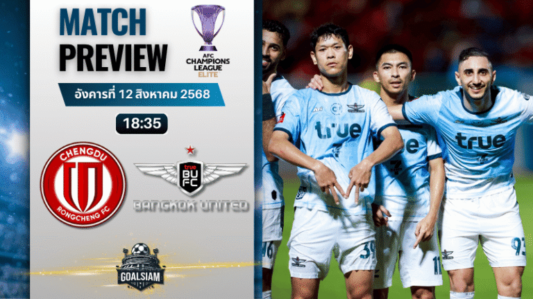 วิเคราะห์บอลวันนี้ เอเอฟซี แชมเปี้ยนส์ลีก อีลิท : เฉิงตู ซินเฉิง พบกับ ทรู แบงค็อก ยูไนเต็ด