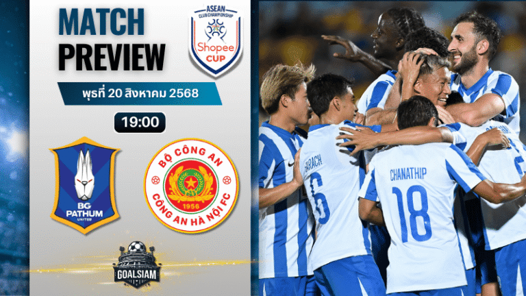 วิเคราะห์บอลวันนี้ ชิงแชมป์สโมสร อาเซียน : บีจี ปทุม ยูไนเต็ด พบกับ กง อัน ฮานอย