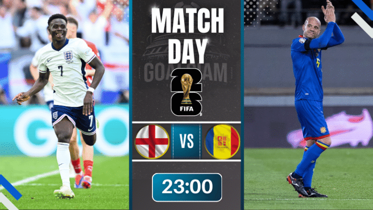 ดูบอลสดฟุตบอลโลก 2026 รอบคัดเลือก โซนยุโรป กลุ่ม K ถ่ายทอดสด อังกฤษ พบ อันดอร์รา 6/9/68