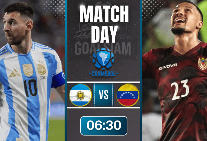 ดูบอลออนไลน์ ฟุตบอลโลก 2026 รอบคัดเลือก โซนอเมริกาใต้ ถ่ายทอดสด อาร์เจนติน่า พบกับ เวเนซูเอล่า 4/9/68