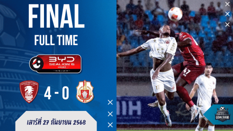 โคตรช็อค! พลังกาญจน์ ‘ของจริง’ ไล่ถล่ม ลำพูน วอริเออร์ 4-0! ศึกไทยลีก 1 เดือดจัด บอลสไตล์โหดไม่ปรานี