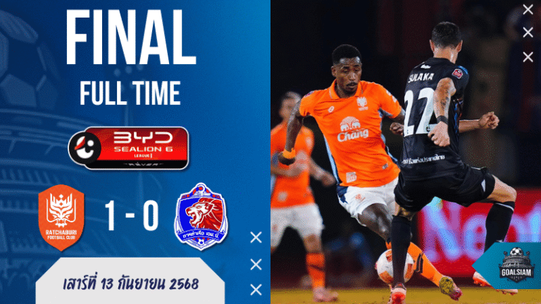 ผลบอลสด ไทยลีก ราชบุรี ฟอร์มดุ! เปิดบ้านเชือด การท่าเรือฯ 1-0 ทะยานขึ้นรองจ่าฝูงไทยลีก!