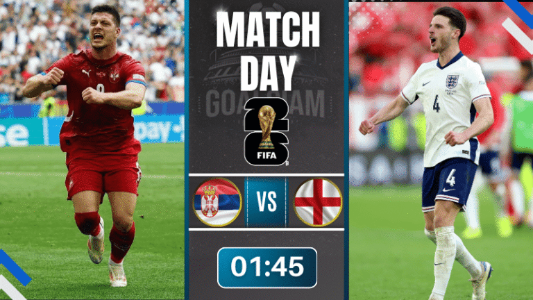 ดูบอลออนไลน์ ฟุตบอลโลก 2026 รอบคัดเลือก โซนยุโรป กลุ่ม K ถ่ายทอดสด เซอร์เบีย พบกับ อังกฤษ 9/9/68