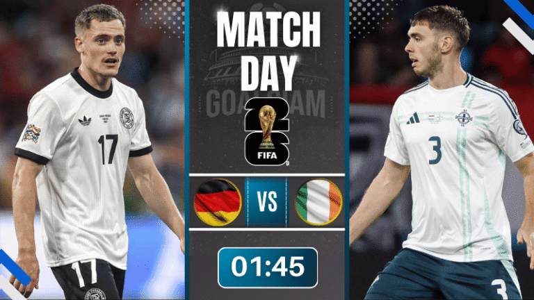 ดูบอลออนไลน์ ฟุตบอลโลก 2026 รอบคัดเลือก โซนยุโรป กลุ่ม B ถ่ายทอดสด เยอรมนี พบกับ ไอร์แลนด์เหนือ 7/9/68