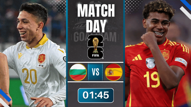 ดูบอลออนไลน์ ฟุตบอลโลก 2026 รอบคัดเลือก โซนยุโรป กลุ่ม E ถ่ายทอดสด บัลแกเรีย พบกับ สเปน 4/9/68