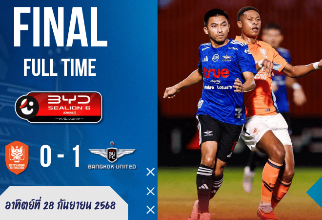 ผ่าเกมไทยลีก! ผลบอลสด แบงค็อก ยูไนเต็ด บุกเชือด ราชบุรี 0-1 ขึ้นท็อป 3! บ้านผลบอล สะเทือนทั้งลีก!