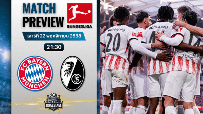 วิเคราะห์บอล บุนเดสลีกา : บาเยิร์น มิวนิค พบกับ ไฟร์บวร์ก 22/11/68