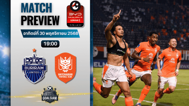 วิเคราะห์บอล ไทยลีก : บุรีรัมย์ ยูไนเต็ด พบกับ ราชบุรี เอฟซี 30/11/68