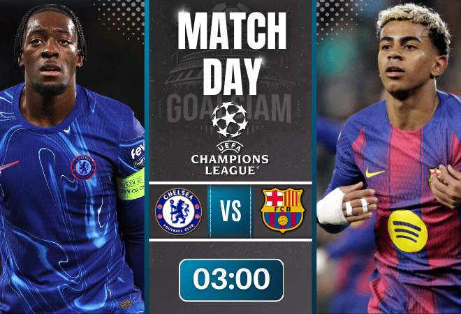 ดูบอลออนไลน์ ยูฟ่าแชมเปียนส์ลีก ถ่ายทอดสด เชลซี พบกับ บาร์เซโลน่า 25/11/68