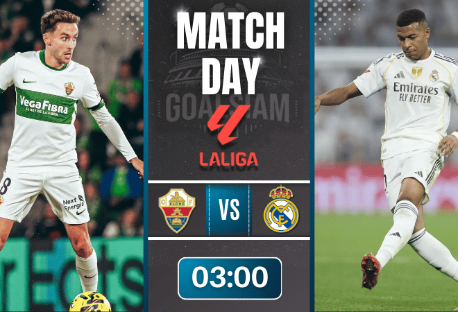 ดูบอลออนไลน์ ลาลิกา ถ่ายทอดสด เอลเช่ พบกับ เรอัล มาดริด 23/11/68