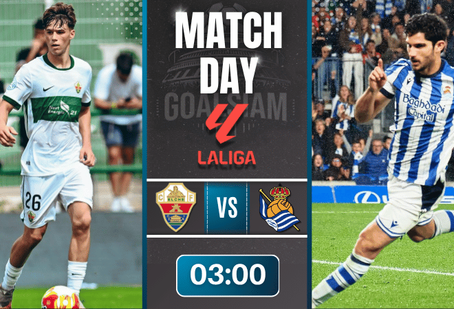 ดูบอลออนไลน์ ลาลิกา ถ่ายทอดสด เอลเช่ พบกับ เรอัล โซเซียดาด 7/11/68