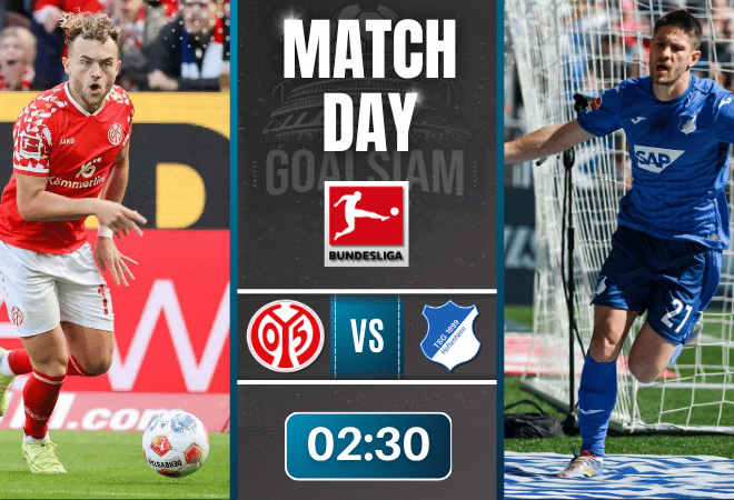 ดูบอลออนไลน์ บุนเดสลีกา ถ่ายทอดสด เอฟเอสเฟา ไมนซ์ 05 พบกับ ทีเอสจี ฮอฟเฟนไฮม์ 21/11/68