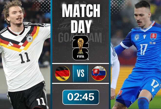 ดูบอลออนไลน์ ฟุตบอลโลก 2026 รอบคัดเลือก โซนยุโรป ถ่ายทอดสด เยอรมนี พบกับ สโลวาเกีย 17/11/68