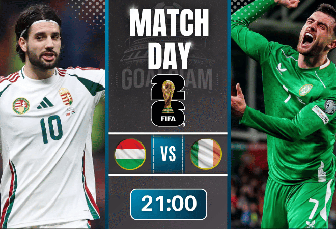 ดูบอลออนไลน์ ฟุตบอลโลก 2026 รอบคัดเลือก โซนยุโรป ถ่ายทอดสด ฮังการี พบกับ ไอร์แลนด์ 16/11/68