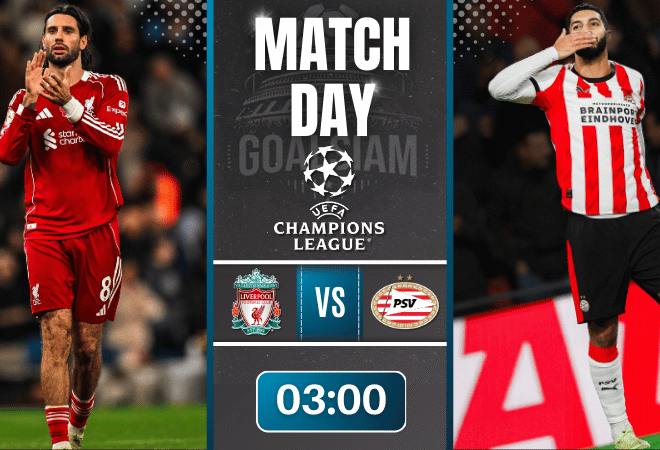 ดูบอลออนไลน์ ยูฟ่าแชมเปียนส์ลีก ถ่ายทอดสด ลิเวอร์พูล พบกับ พีเอสวี ไอนด์โฮเฟ่น 26/11/68