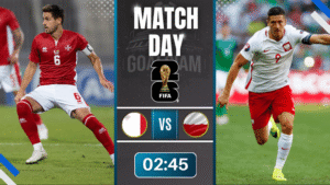 ดูบอลออนไลน์ ฟุตบอลโลก 2026 รอบคัดเลือก โซนยุโรป ถ่ายทอดสด มอลตา พบกับ โปแลนด์ 17/11/68