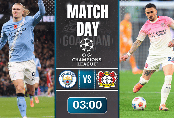 ดูบอลออนไลน์ ยูฟ่าแชมเปียนส์ลีก ถ่ายทอดสด แมนเชสเตอร์ ซิตี้ พบกับ ไบเออร์ เลเวอร์คูเซิน 25/11/68