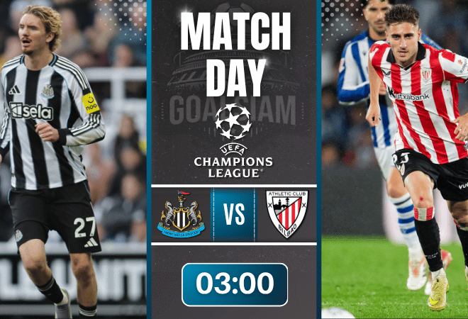 ดูบอลออนไลน์ ยูฟ่าแชมเปียนส์ลีก ถ่ายทอดสด นิวคาสเซิ่ล ยูไนเต็ด พบกับ แอธเลติก บิลเบา 5/11/68