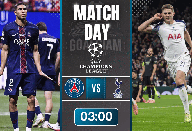 ดูบอลออนไลน์ ยูฟ่าแชมเปียนส์ลีก ถ่ายทอดสด ปารีส แซงต์ แชร์กแมง พบกับ ท็อตแน่ม ฮ็อทสเปอร์ 26/11/68