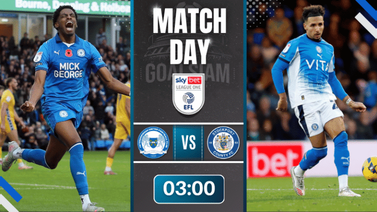 ดูบอลออนไลน์ ลีกวัน อังกฤษ ถ่ายทอดสด ปีเตอร์โบโร่ ยูไนเต็ด พบกับ สต็อคพอร์ท เคาน์ตี 20/11/68