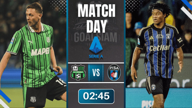 ดูบอลออนไลน์ เซเรียอา ถ่ายทอดสด ซัสเซาโล่ พบกับ ปิซ่า 24/11/68