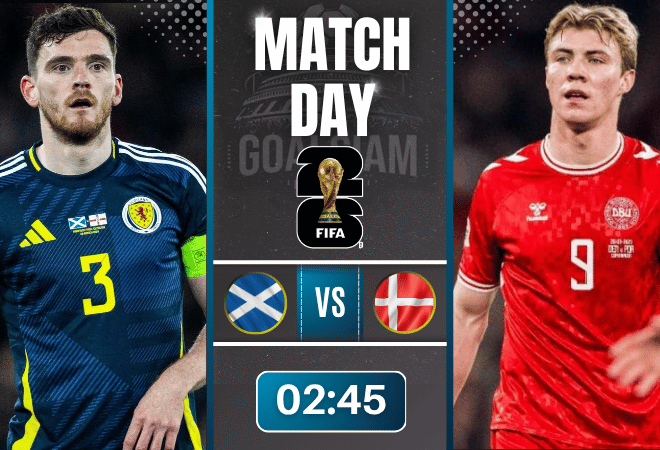 ดูบอลออนไลน์ ฟุตบอลโลก 2026 รอบคัดเลือก โซนยุโรป ถ่ายทอดสด สกอตแลนด์ พบกับ เดนมาร์ก 18/11/68