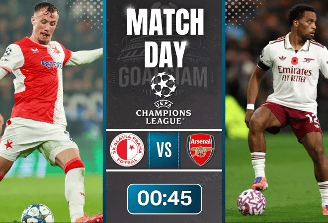 ดูบอลออนไลน์ ยูฟ่าแชมเปียนส์ลีก ถ่ายทอดสด สลาเวีย ปราก พบกับ อาร์เซนอล 4/11/68