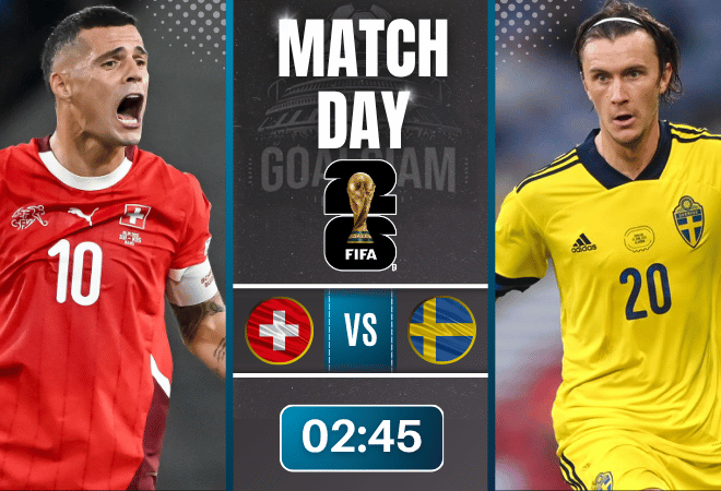 ดูบอลออนไลน์ ฟุตบอลโลก 2026 รอบคัดเลือก โซนยุโรป ถ่ายทอดสด สวิตเซอร์แลนด์ พบกับ สวีเดน 15/11/68