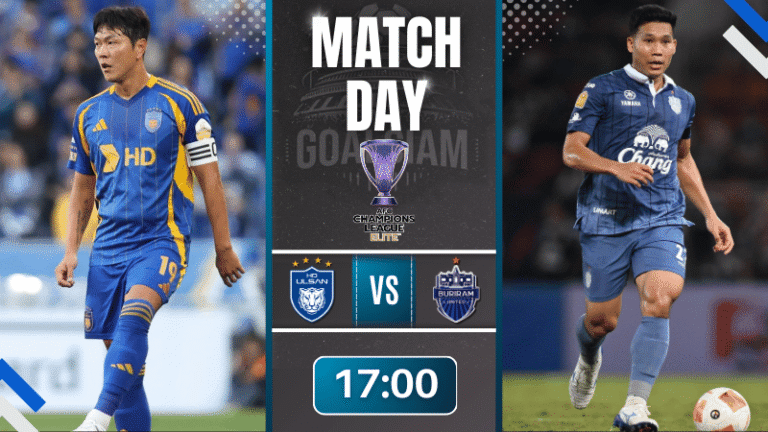 ดูบอลออนไลน์ เอเอฟซี แชมเปี้ยนส์ลีก อีลิท ถ่ายทอดสด วุลซาน ฮุนได พบกับ บุรีรัมย์ ยูไนเต็ด 26/11/68