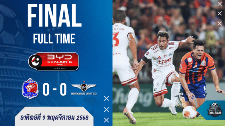 ไทยลีก เดือดไร้ประตู! การท่าเรือ เปิดรังเจ๊า ทรู แบงค็อก 0-0 ศึกดุเดือดยันถึงทดเจ็บ | ผลบอลสด บ้านผลบอล