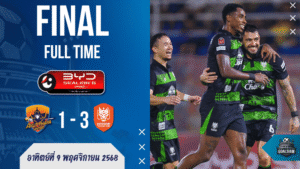 Thai League 1 : ราชบุรี ยิงยับ! บุกอัดอยุธยา 3-1 “ตะพาบเพลิง” แรงต่อเนื่องรั้งรองฝูง — ผลบอลสด บ้านผลบอล GOALSIAM