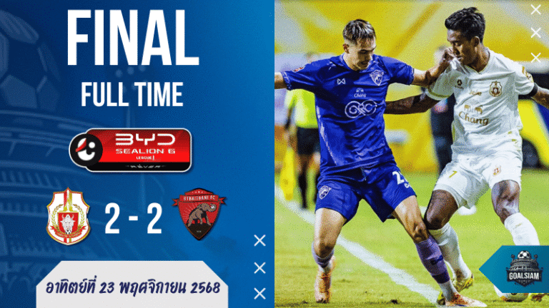 ลำพูน วอริเออร์ ไล่เจ๊าท้ายเกม! เปิดบ้านเสมอ อุทัยธานี 2-2 ฟุตบอลไทยลีก | ผลบอลสด บ้านผลบอล