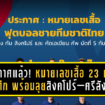 ประกาศแล้ว! หมายเลขเสื้อ 23 แข้งช้างศึก พร้อมลุยสิงคโปร์–ศรีลังกา ฟีฟ่าเดย์ พฤศจิกายน ฮัดสันประเดิมคุมทัพทางการ