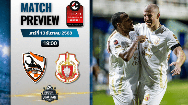 วิเคราะห์บอล ไทยลีก : เชียงราย ยูไนเต็ด พบกับ ลำพูน วอร์ริเออร์ 13/12/68