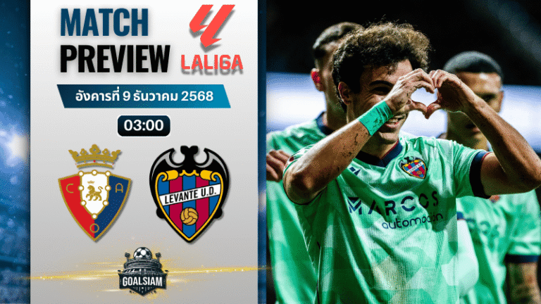 วิเคราะห์บอล ลาลิกา : โอซาซูน่า พบกับ เลบานเต้ 8/12/68