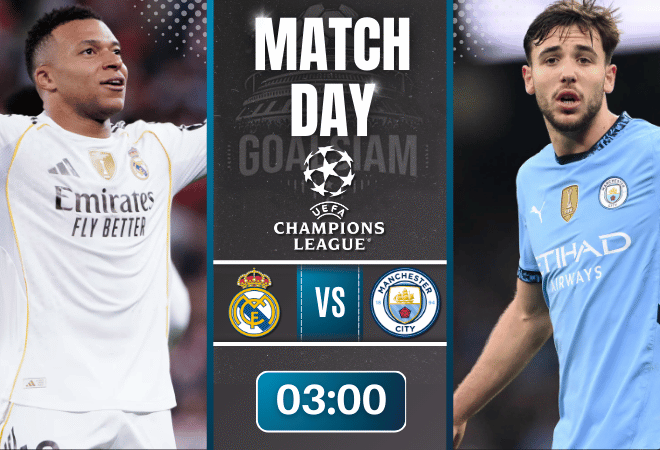 ดูบอลออนไลน์ ยูฟ่าแชมเปียนส์ลีก ถ่ายทอดสด เรอัล มาดริด พบกับ แมนเชสเตอร์ ซิตี้ 10/12/68