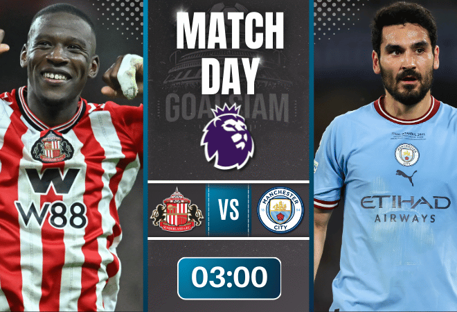 ดูบอลออนไลน์ พรีเมียร์ลีก ถ่ายทอดสด ซันเดอร์แลนด์ พบกับ แมนเชสเตอร์ ซิตี้ 1/1/69