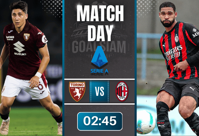 ดูบอลออนไลน์ เซเรียอา ถ่ายทอดสด โตริโน่ พบกับ เอซี มิลาน 8/12/68