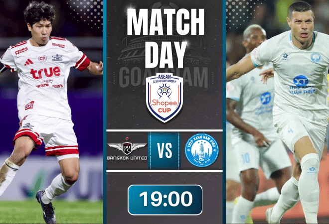 ดูบอลออนไลน์ ชิงแชมป์สโมสร อาเซียน ถ่ายทอดสด ทรู แบงค็อก ยูไนเต็ด พบกับ นัม ดินห์ เอฟซี 17/12/68