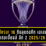 สรุปครบ! 16 ทีมลุยต่อศึก เอเอฟซี แชมเปี้ยนส์ ลีก 2 2025/26 ก่อนจับสลากรอบน็อกเอาต์ 30 ธ.ค.นี้