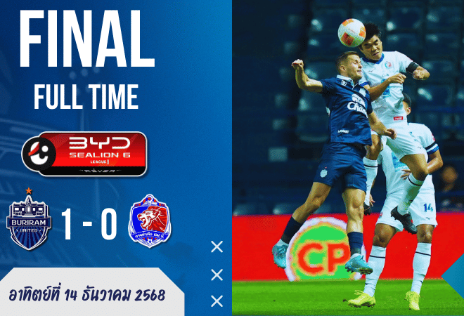 บุรีรัมย์ยิงทดเจ็บฝังการท่าเรือ 9 คน ยึดจ่าฝูง BYD SEALION 6 ลีกหนึ่งต่อ | ผลบอลสด ไทยลีก