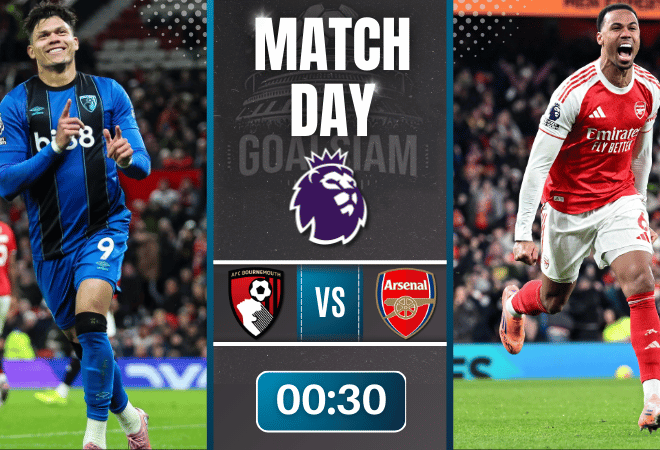 ดูบอลออนไลน์ พรีเมียร์ลีก ถ่ายทอดสด บอร์นมัธ เอเอฟซี พบกับ อาร์เซนอล 3/1/69